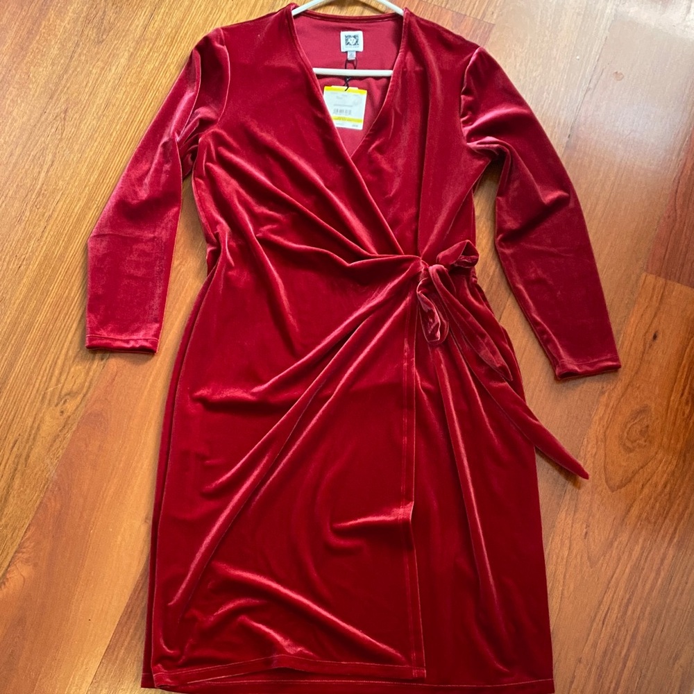 Anne Klein Red Velvet Dress